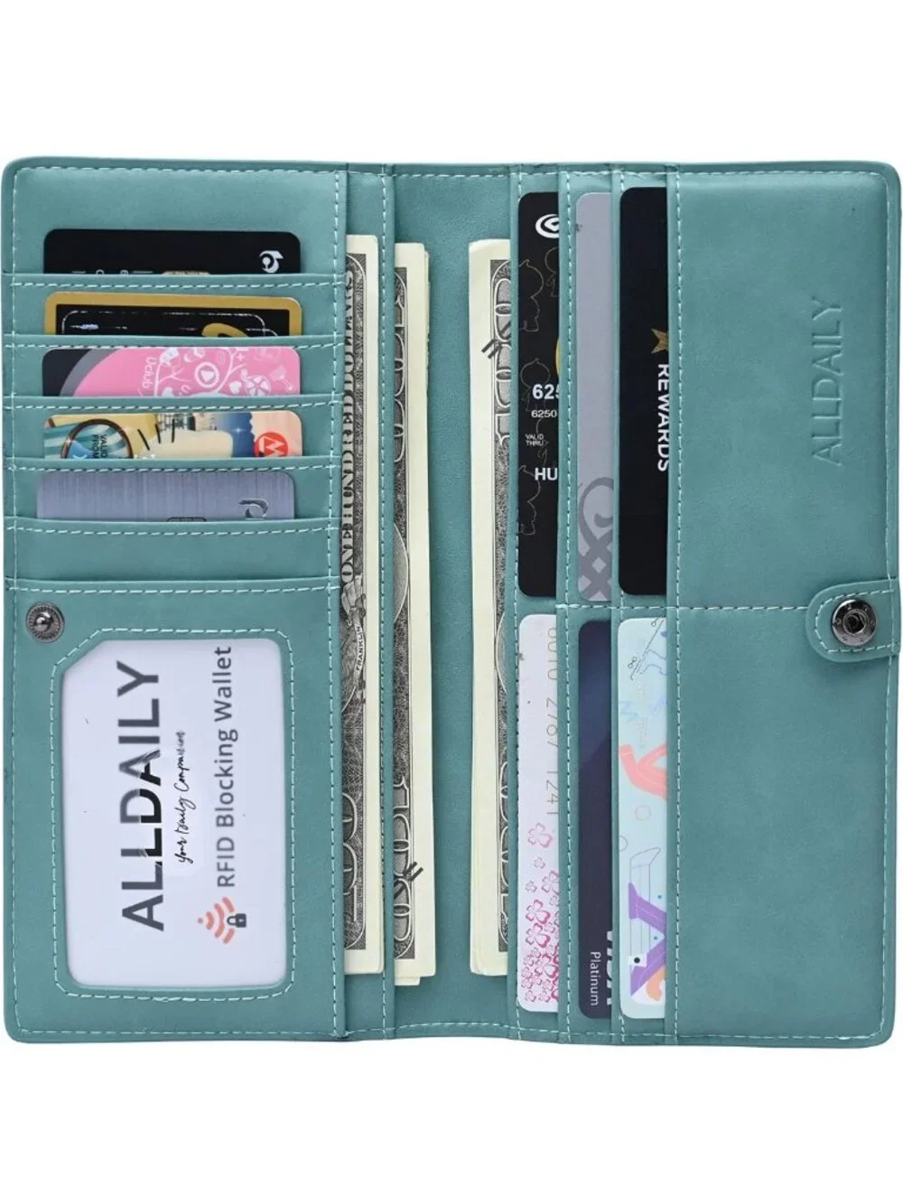 Ultra Slim RFID Blocking Wallet for Women - Bifold Credit Card Holder in Purist
